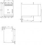 Dimension 3RW4 ... - Size S6, screw connection